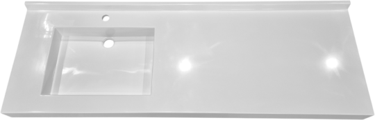 Plan vasque Sera, 1 vasque, Marbol blanc brillant, 1562 x 546 mm
