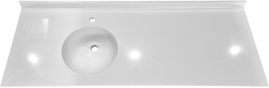 Plan vasque Circ, 1 vasque, Marbol blanc brillant, 1550 x 600 mm
