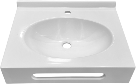 Plan vasque Colibri, 1 vasque, Marbol blanc brillant, 600 x 490 mm