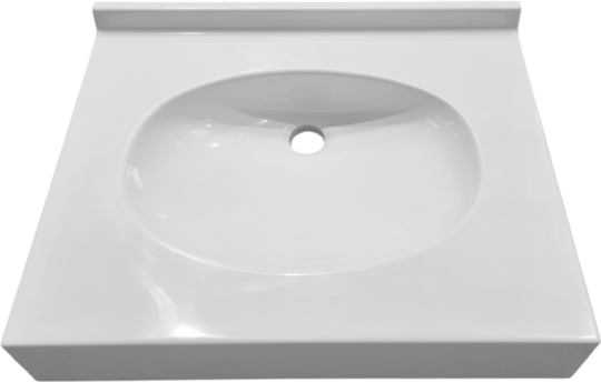 Plan vasque Slim, 1 vasque, Marbol blanc brillant, 605 x 490 mm