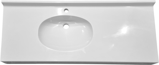 Plan vasque Slim, 1 vasque, Marbol blanc brillant, 1190 x 500 mm
