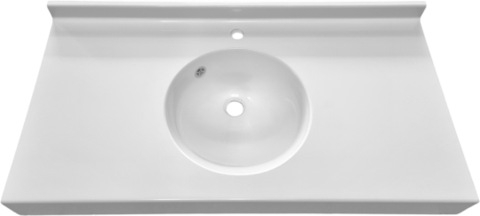 Plan vasque Circ, 1 vasque, Marbol blanc brillant, 1002 x 530 mm