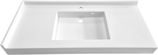 Plan vasque Sera, 1 vasque, Surian blanc S250, 1200 x 535 mm, joue à droite