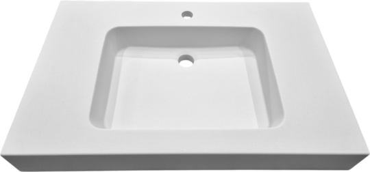 Plan vasque Carro, 1 vasque, Surian blanc S250, 800 x 500 mm