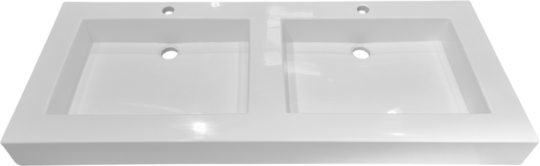 Plan vasque Sera, 2 vasques, Marbol blanc brillant, 1200 x 500 mm