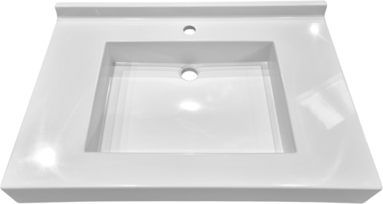 Plan vasque Sera, 1 vasque, Marbol blanc brillant, 800 x 550 mm