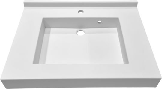 Plan vasque Sera, 1 vasque, Surian blanc S250, 750 x 550 mm