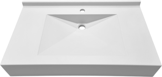 Plan vasque Access, 1 vasque, Surian blanc S250, 857 x 500 mm
