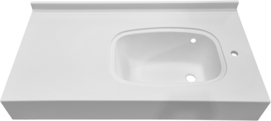 Plan baignoire bébé 550, Surian blanc S250, 1235 x 650 mm