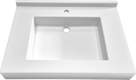 Plan vasque Sera, 1 vasque, Surian blanc S250, 750 x 550 mm